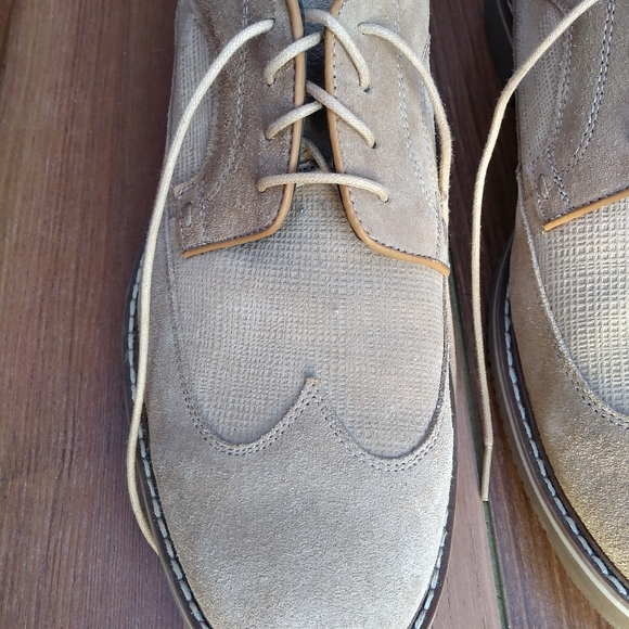 SAKS FIFTH AVENUE GERE TAN SUEDE OXFORD LACE UP MEN SHOE 8.5M - Picture 3 of 8